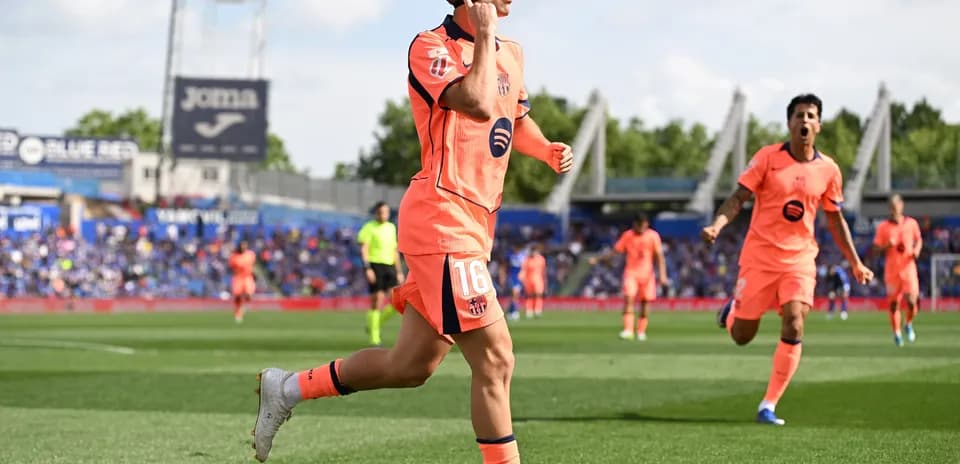 Barcelona player celebrating during La Liga match