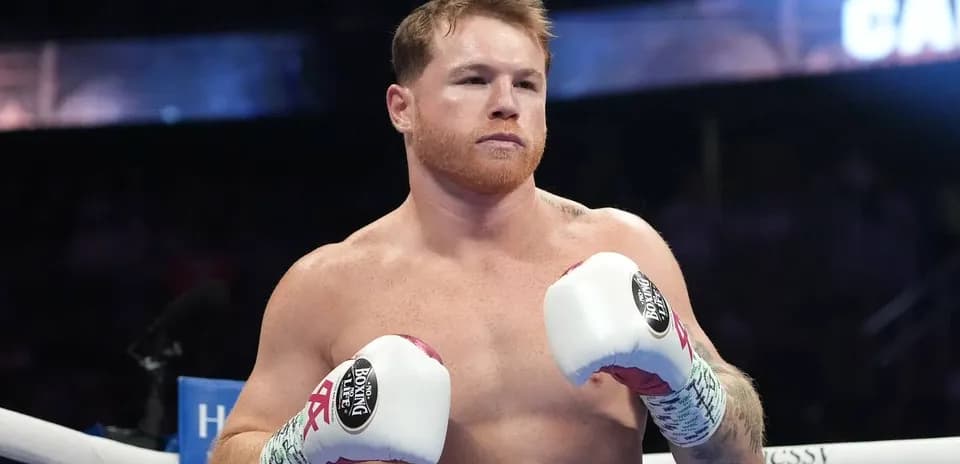 Boxer in gloves preparing for match in ring
