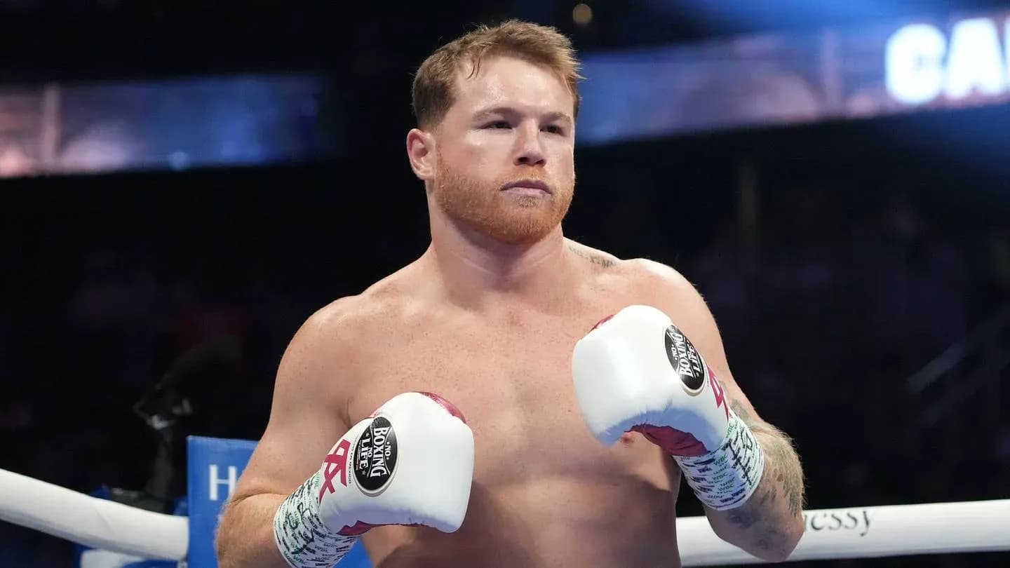 Boxer in gloves preparing for match in ring