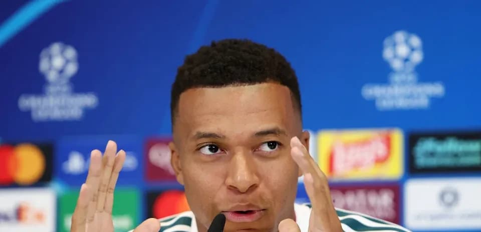 Player speaking at Champions League press conference