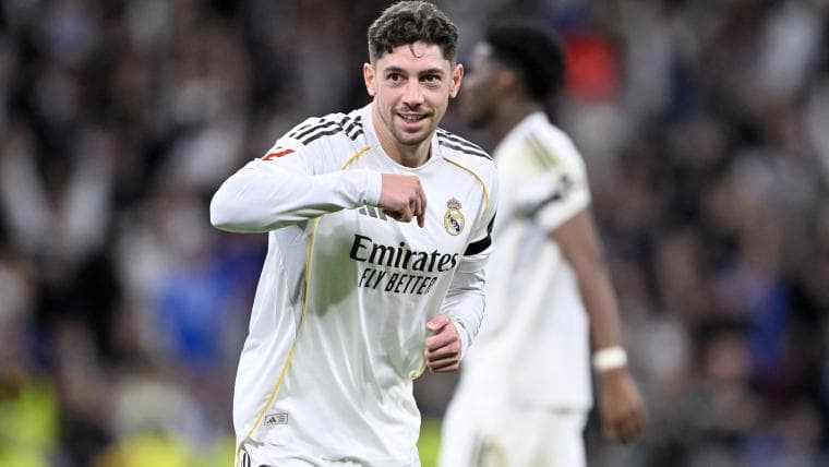 Real Madrid player celebrating during match