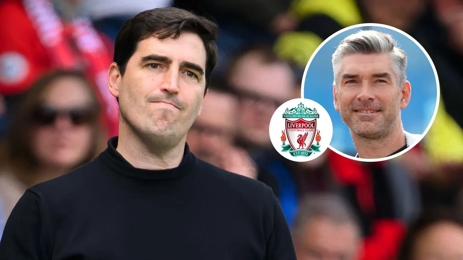 Coach looking concerned during a match with Liverpool logo