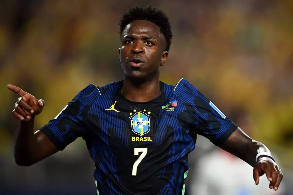 Player celebrating a goal in Brazil national team jersey