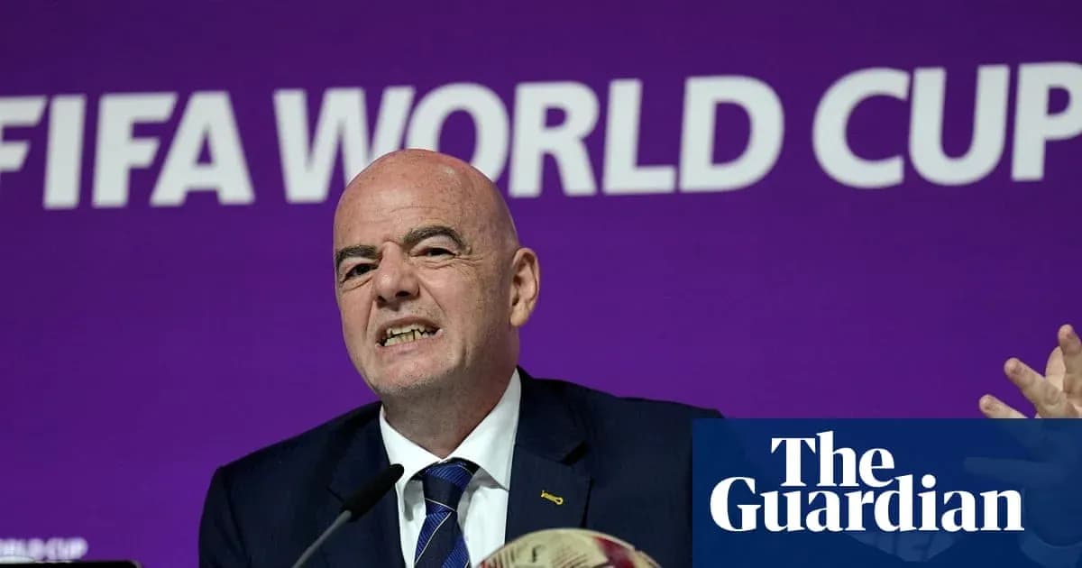FIFA president speaking at World Cup press conference