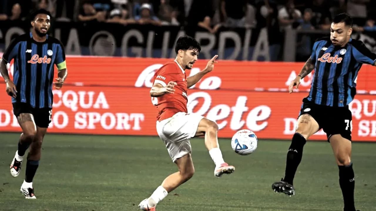 Player kicking the ball during a soccer match
