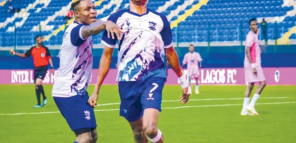 Players celebrating goal during Enyimba vs Inter Lagos match