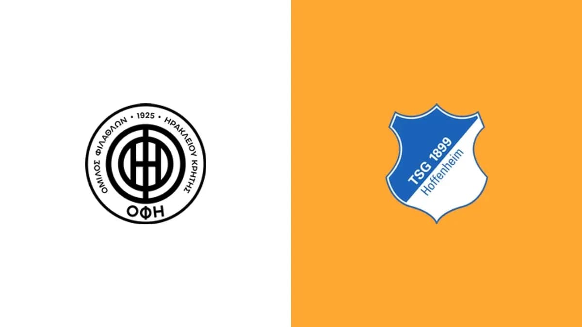 Logos of OFI Crete and TSG Hoffenheim