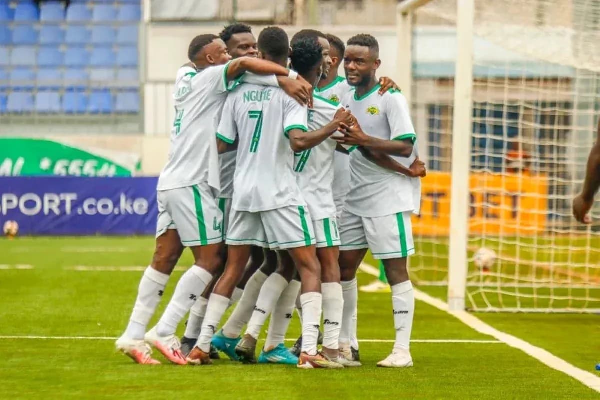 Kariobangi Sharks players celebrating a goal