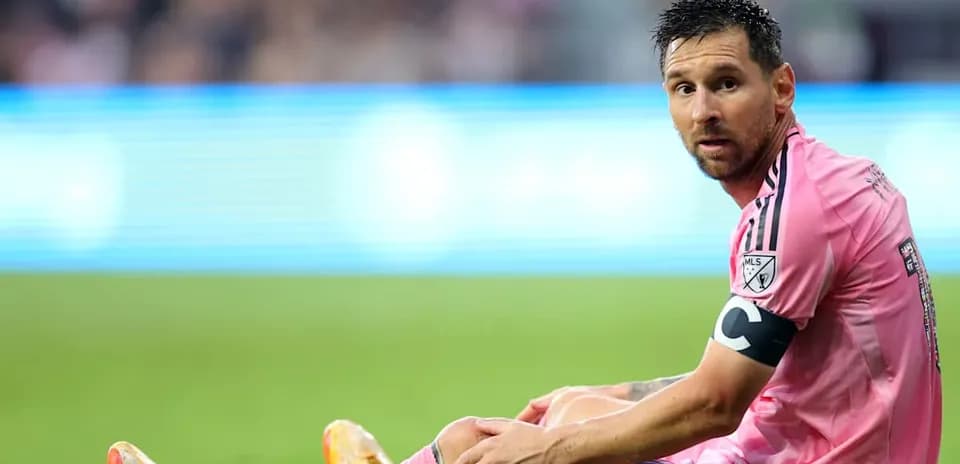 Player sitting on the field during a match