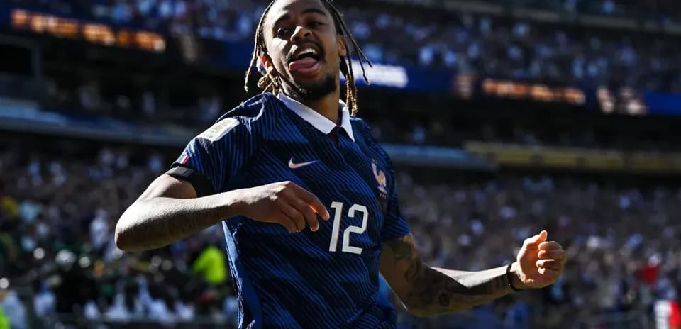 Player celebrating goal during match for France