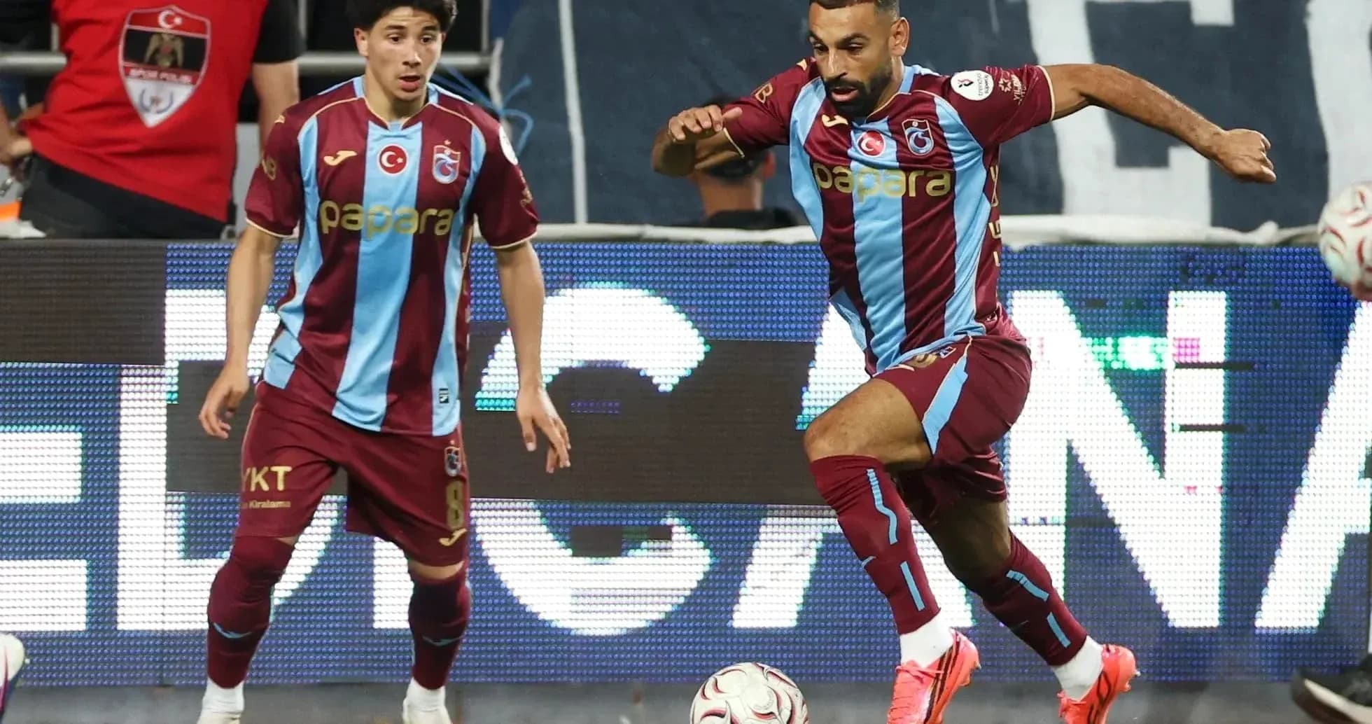 Trabzonspor players in action during UEFA match