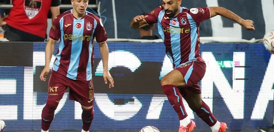 Trabzonspor players in action during UEFA match