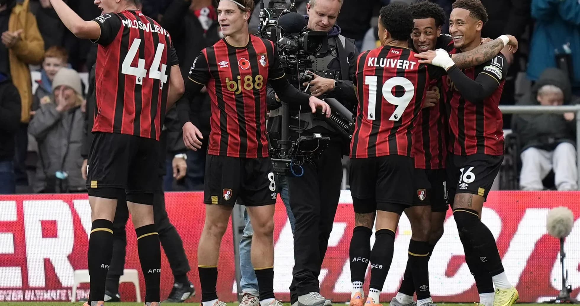 Bournemouth players celebrating a goal