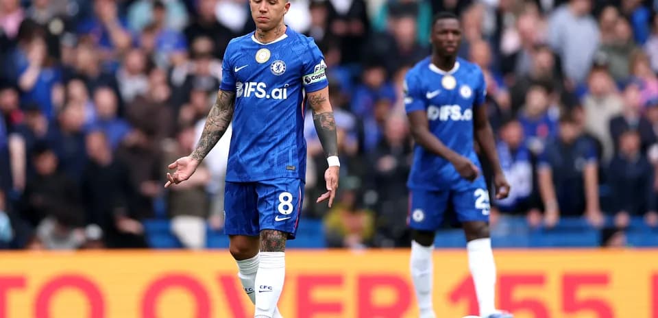Chelsea players during Premier League match