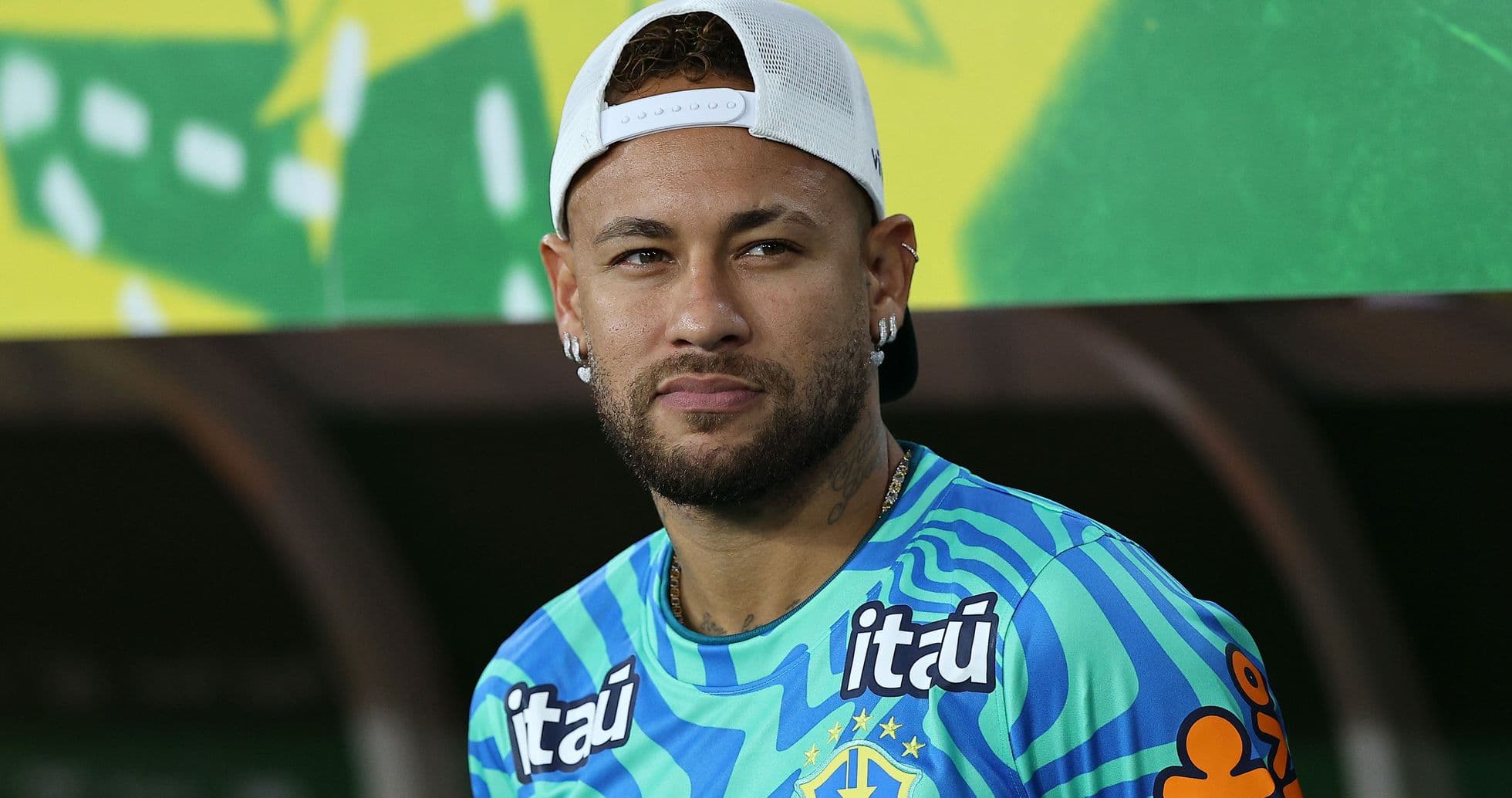 Player in Brazil national team training gear