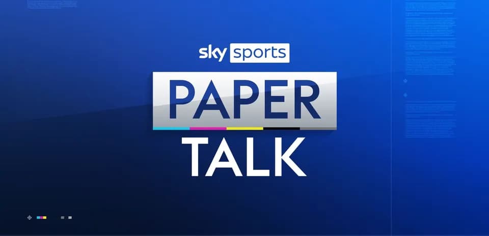 Sky Sports Paper Talk graphic on blue background