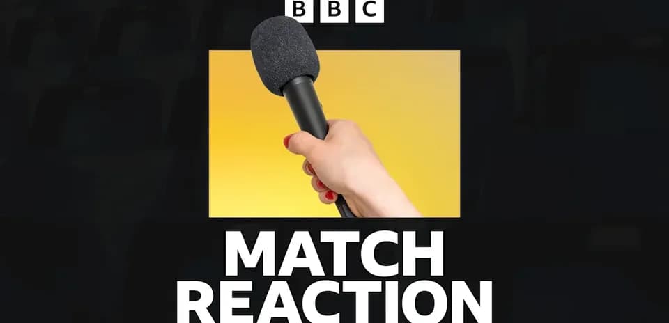 Hand holding microphone with 'MATCH REACTION' text