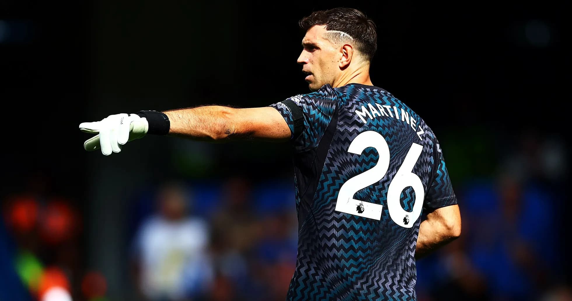 Goalkeeper directing play during a match