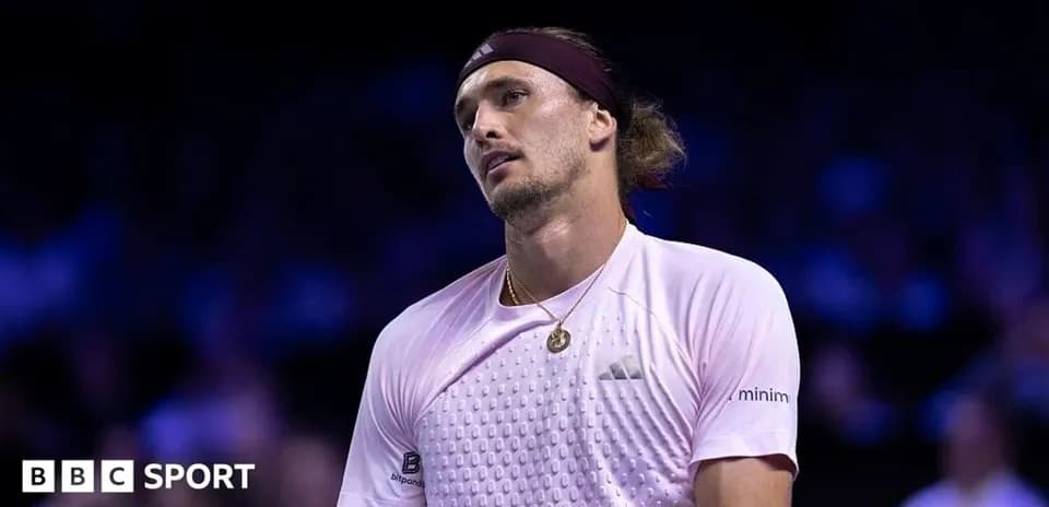 Tennis player looking up during a match