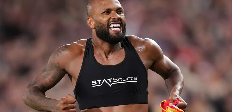 Athlete celebrating during a sports event