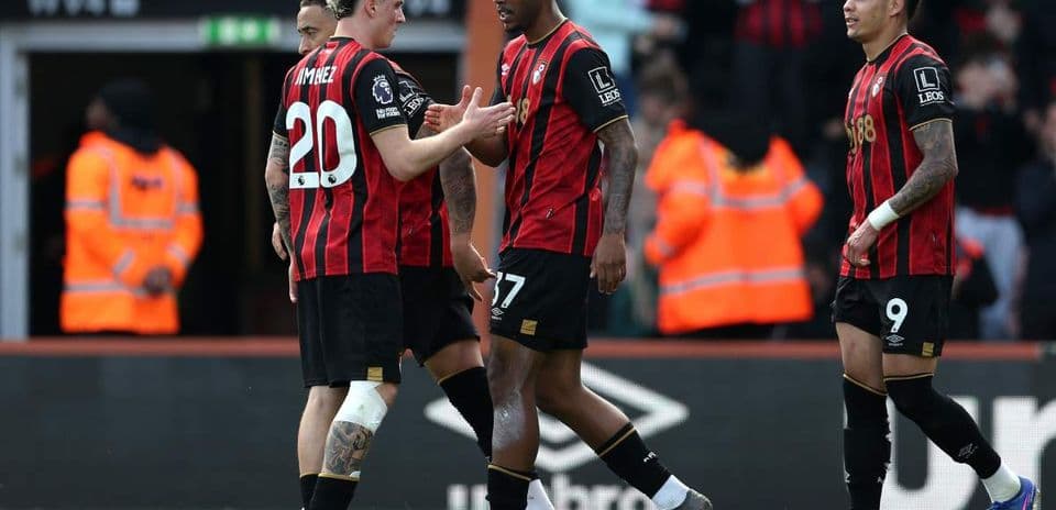 Bournemouth players celebrating a goal on the field