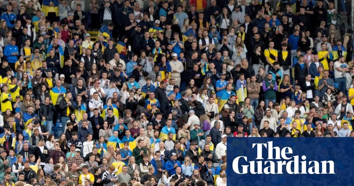 Crowd of fans in stadium with flags during match