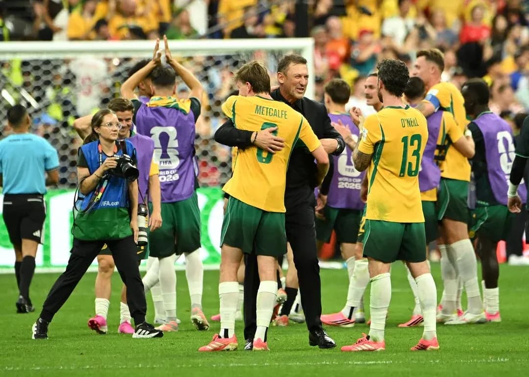 Australia players celebrating after World Cup match