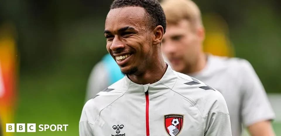 Player smiling during AFC Bournemouth training session