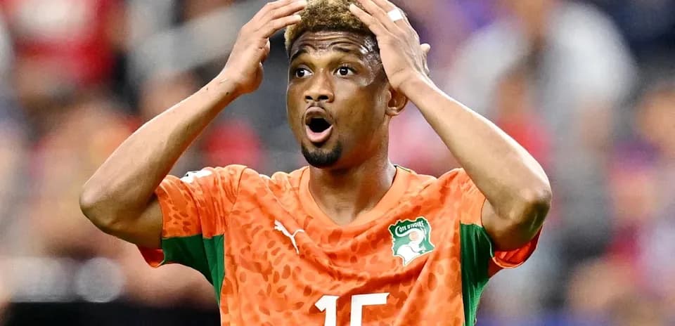 Player reacting during a football match