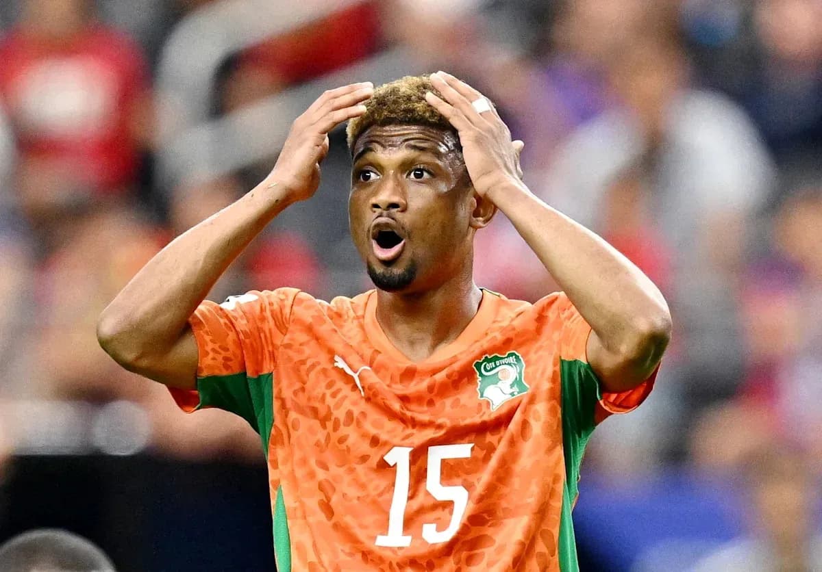 Player reacting during a football match