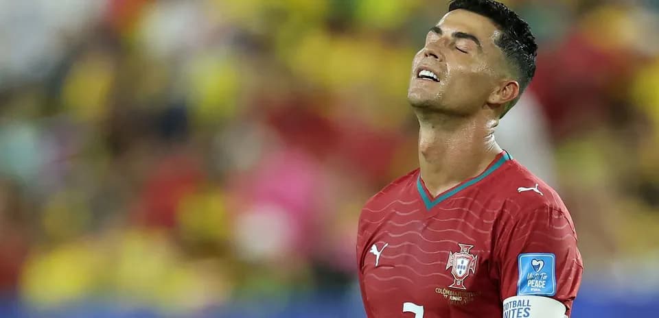 Cristiano Ronaldo looking up during a match