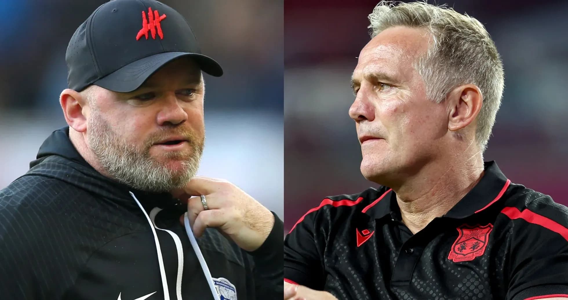 Two football managers during a match discussion