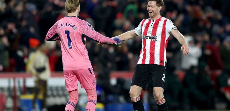 Two players celebrating after a match