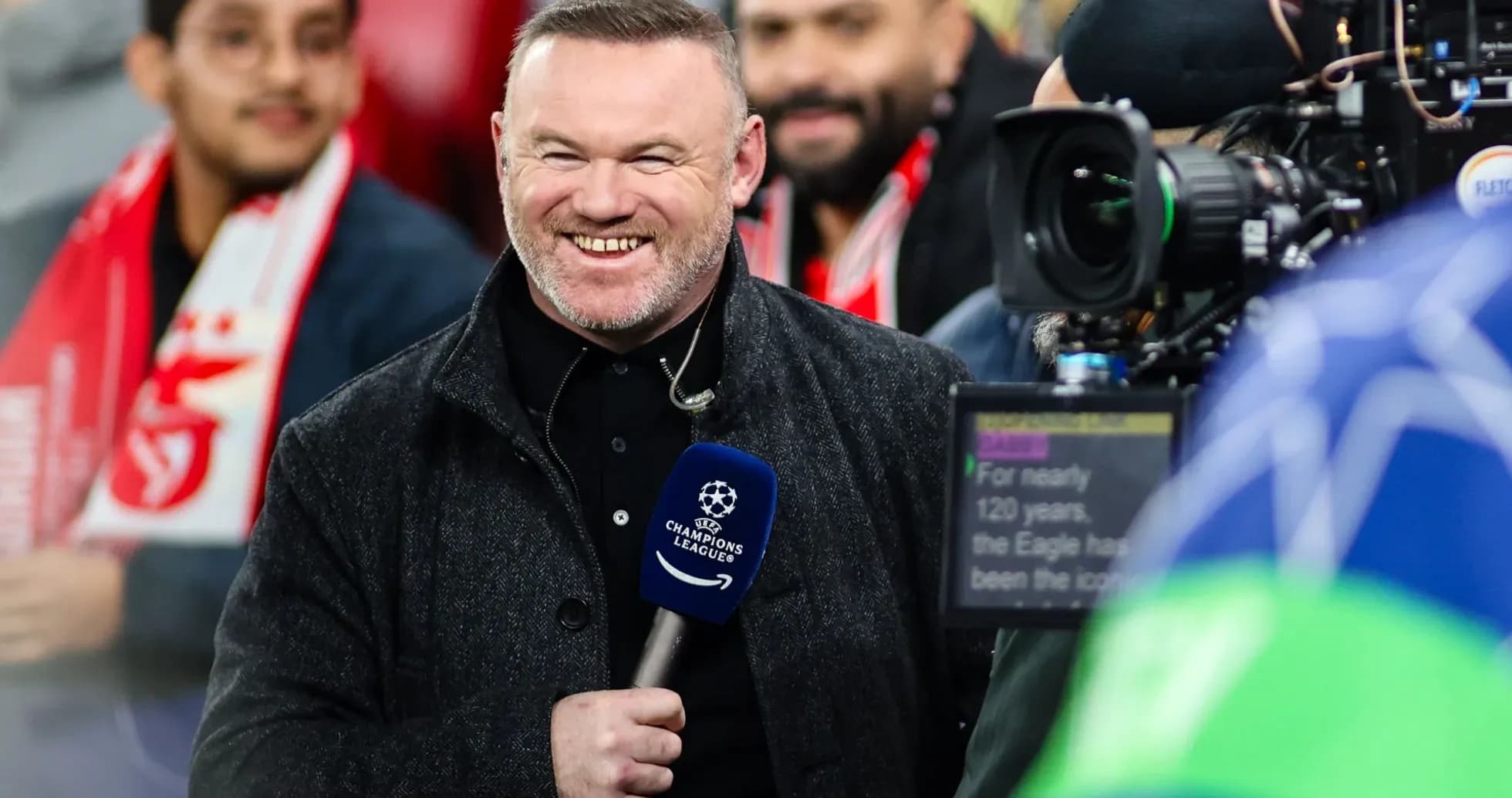 Commentator speaking before UEFA Champions League match