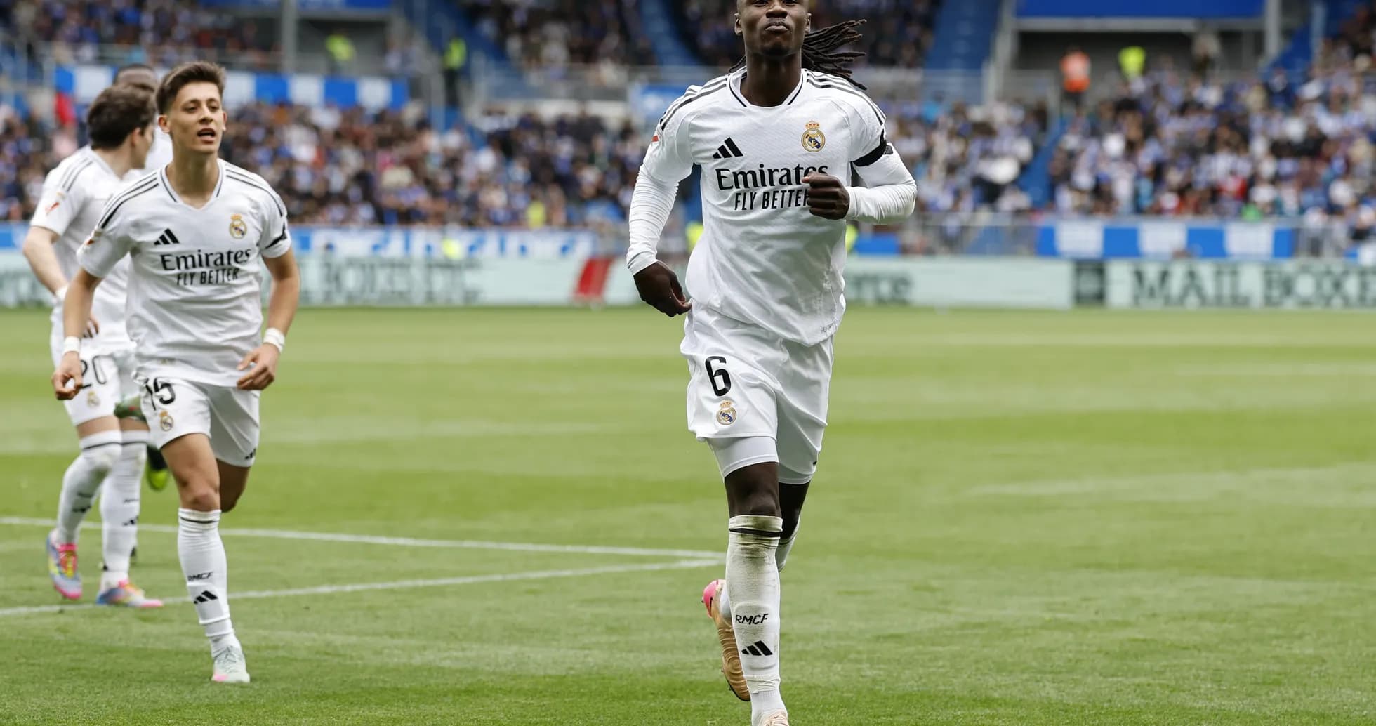 Real Madrid player celebrating during match
