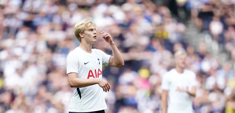 Tottenham player looking thoughtful during match