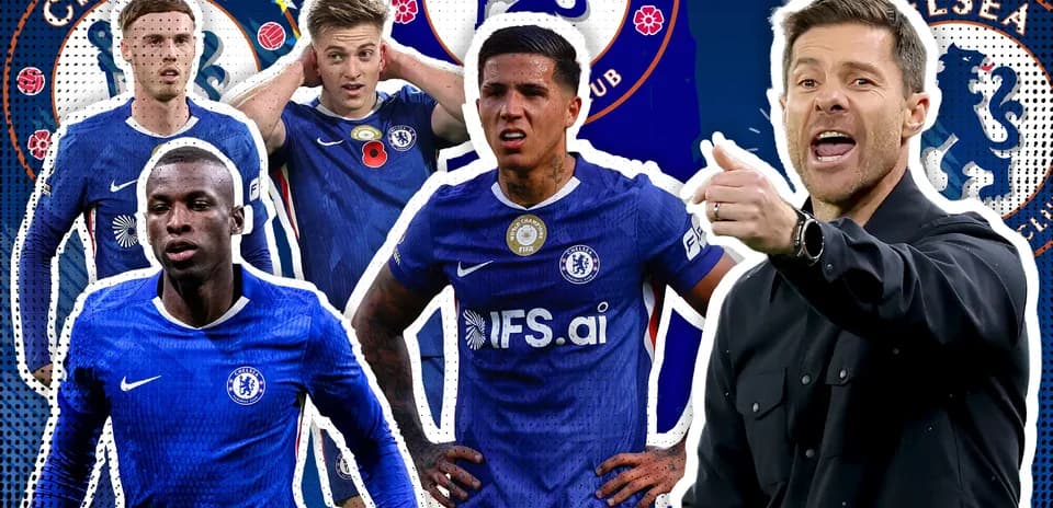 Chelsea players and coach during a match collage