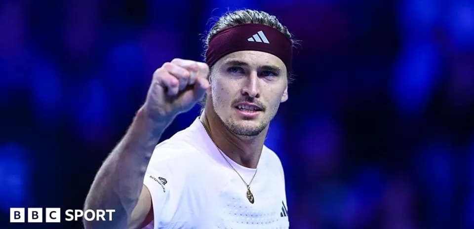 Tennis player celebrating with a fist pump