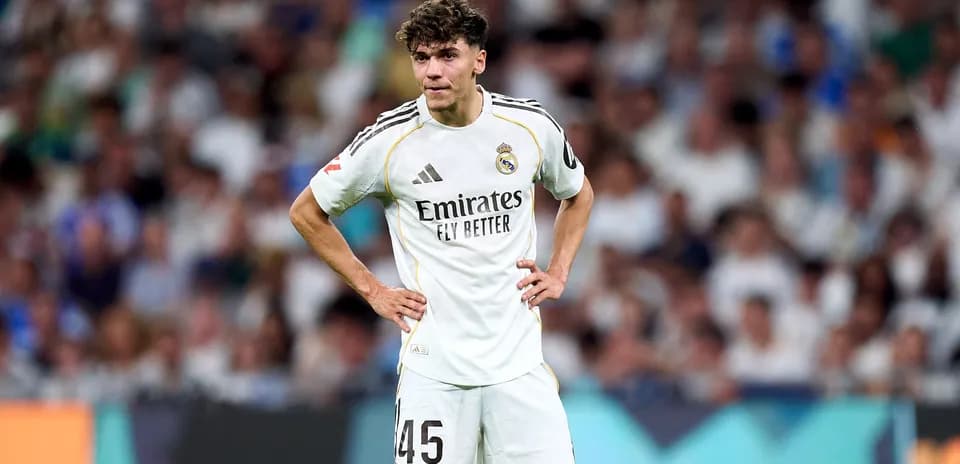 Player in Real Madrid jersey during match
