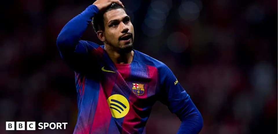 Barcelona player looks frustrated during match