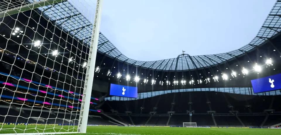 Goalpost view inside Tottenham Hotspur Stadium