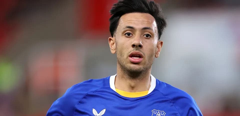 Player wearing Everton jersey during a match