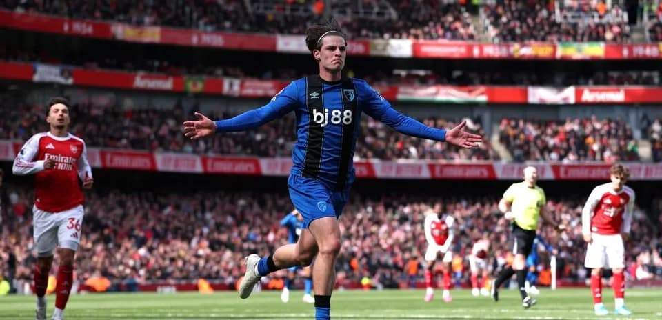 Player celebrating goal during Arsenal match