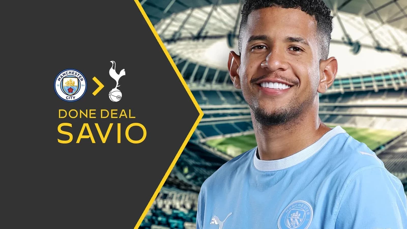 Savio announces transfer from Manchester City to Tottenham