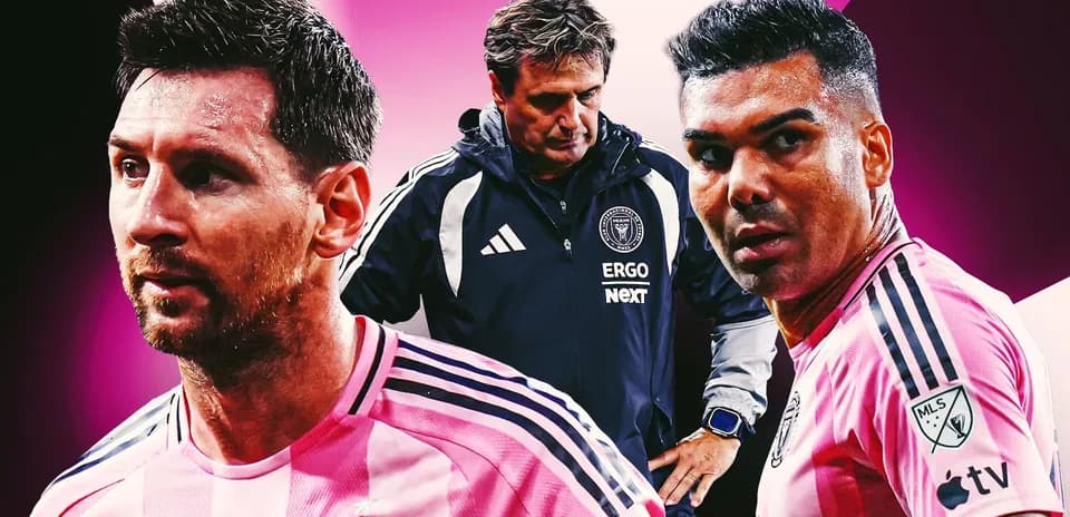 Lionel Messi and Casemiro in Inter Miami jerseys