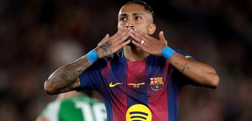 Player celebrating after scoring a goal for Barcelona
