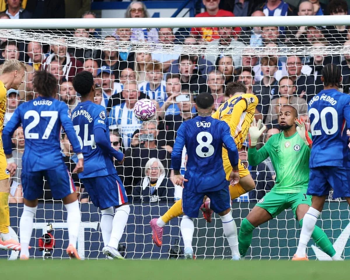 Goalkeeper in action during Brighton vs Chelsea match