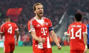 Bayern player celebrating during Champions League match