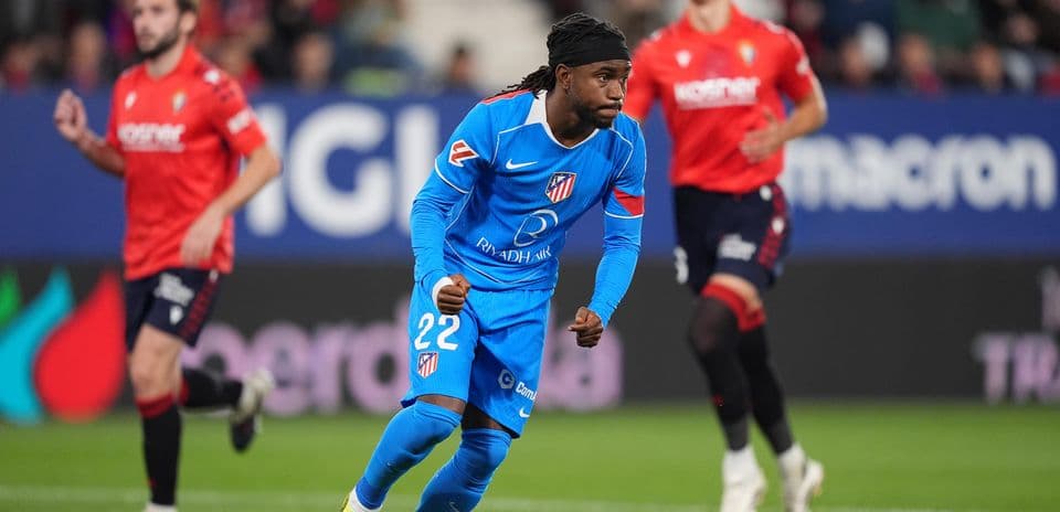 Atletico Madrid player in action against Osasuna