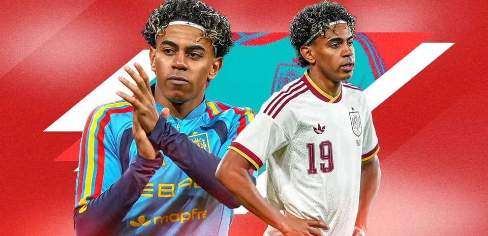 Player in Spain national team kits, posing and gesturing